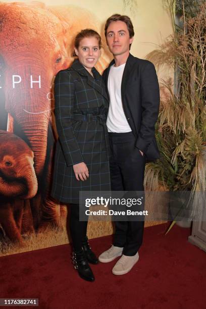 Princess Beatrice of York and Edoardo Mapelli Mozzi attend the London Premiere of Apple's acclaimed documentary "The Elephant Queen" on October 17,...