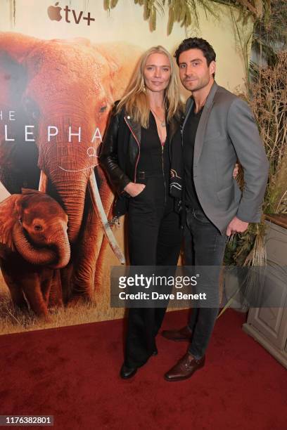 Jodie Kidd and Joseph Bates attend the London Premiere of Apple's acclaimed documentary "The Elephant Queen" on October 17, 2019 in London, England.