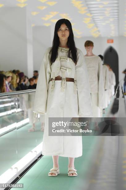 Model walks the runway at the Gucci Spring/Summer 2020 fashion show during Milan Fashion Week on September 22, 2019 in Milan, Italy.