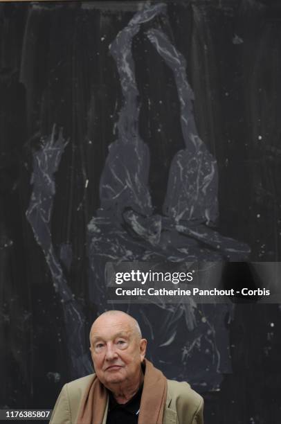 Artist Georg Baselitz at the inauguration of his exhibition at the Thaddaeus Ropac Gallery on September 13, 2019 in Pantin, France