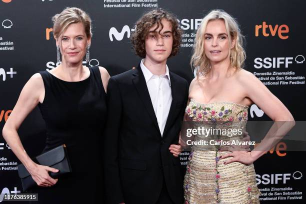 Director Ina Weise, actor Ilja Monti and actress Nina Hoss attend 'Dars Vorspiel ' photocall during 67th San Sebastian Film Festiva on September 22,...