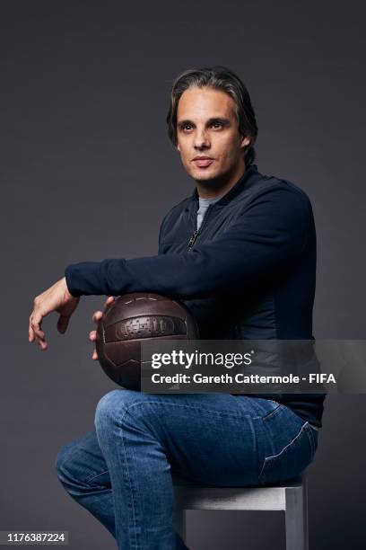 Legend Nuno Gomes of Portugal poses for a portrait at Excelsior Hotel Gallia prior to The Best FIFA Football Awards 2019 on September 22, 2019 in...