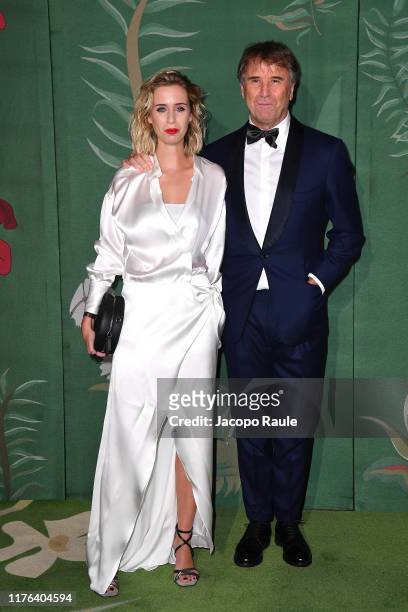 Carolina Cucinelli and Brunello Cucinelli attend attends the Green Carpet Fashion Awards during the Milan Fashion Week Spring/Summer 2020 on...