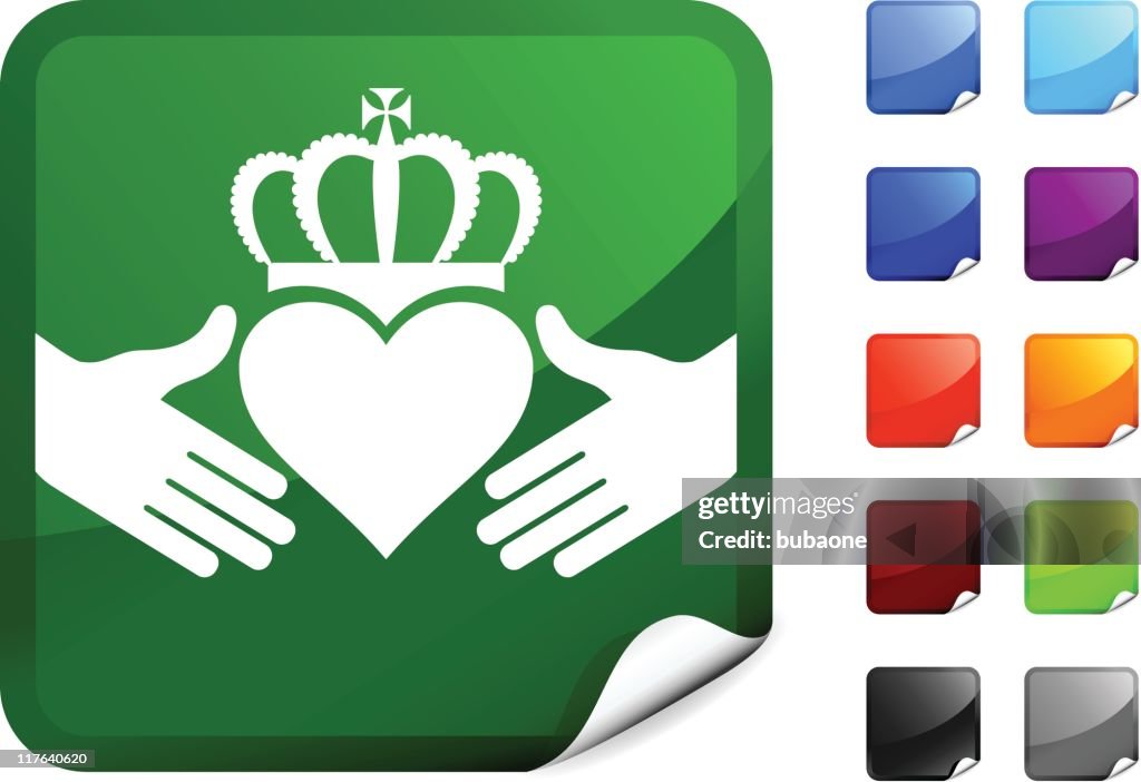 Irish Friendship Love Celtic Claddagh Ring internet Vector Icon