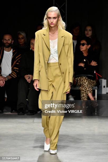 Model walks the runway at the Drome Ready to Wear fashion show during the Milan Fashion Week Spring/Summer 2020 on September 22, 2019 in Milan, Italy.