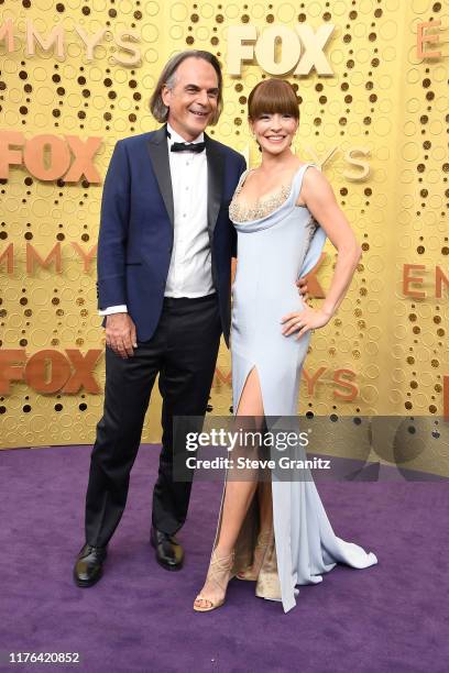 Vince Calandra and Emmanuelle Vaugier attend the 71st Emmy Awards at Microsoft Theater on September 22, 2019 in Los Angeles, California.