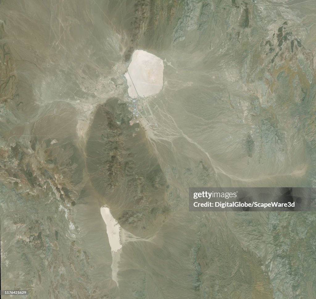 PAPOOSE MOUNTAIN, NEVADA -- NOVEMBER 21, 2014: Maxar overview satellite imagery of Papoose Mountain in Nevada.