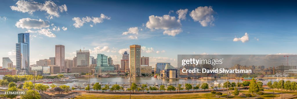Baltimore harbor in the afternoon - Baltimore, Maryland, USA, June 2019
