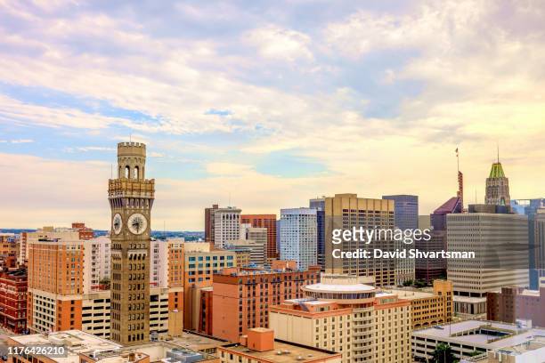 baltimore city skyline - baltimore, maryland, usa, september 2019 - baltimore maryland stock pictures, royalty-free photos & images