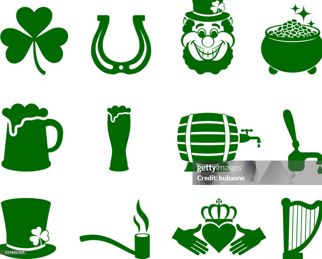 Giorno di San Patrizio set di icone vettoriali royalty-free