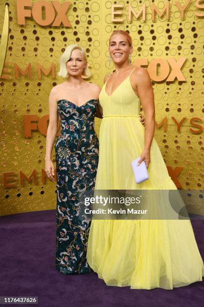 Michelle Williams and Busy Phillips attend the 71st Emmy Awards at Microsoft Theater on September 22, 2019 in Los Angeles, California.