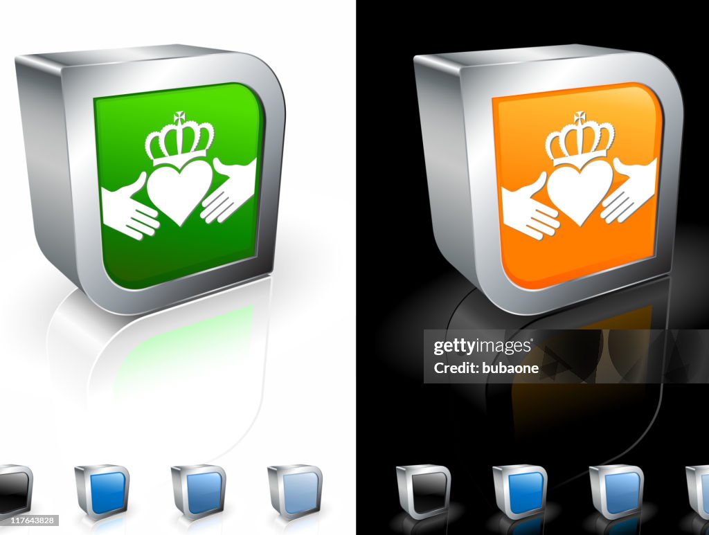 Irish Friendship Love Celtic Claddagh 3D royalty free vector art