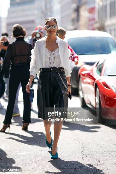 Olivia Palermo attends the Ermanno Scervino show at Milan Fashion Week Spring Summer 2020 on September 21, 2019 in Milan, Italy.