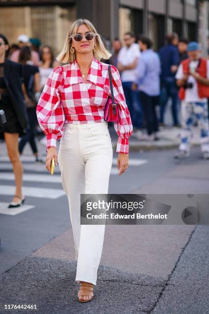 Anne-Laure Mais attends the Ermanno Scervino show at Milan Fashion Week Spring Summer 2020 on September 21, 2019 in Milan, Italy.
