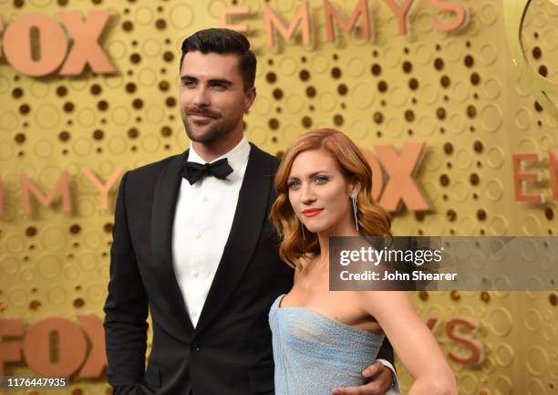 Tyler Stanaland and Brittany Snow attend the 71st Emmy Awards at Microsoft Theater on September 22, 2019 in Los Angeles, California.