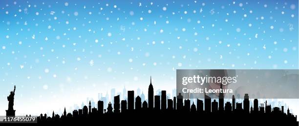 new york (all buildings are moveable and complete) - blizzard stock illustrations