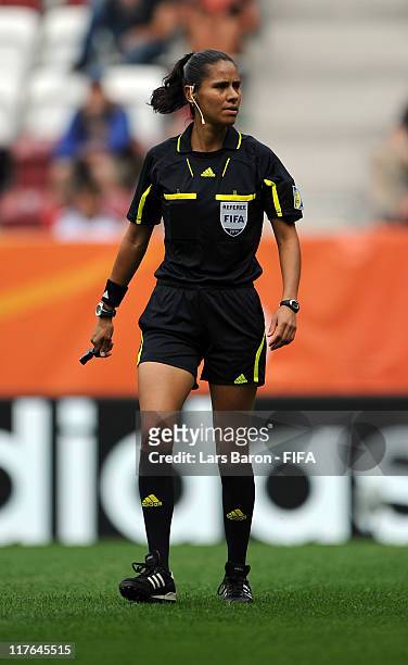 Referee Quetzalli Alvarado of Mexico is seen during the FIFA Women's World Cup 2011 Group D match between Norway and Equatorial Guinea at FIFA World...
