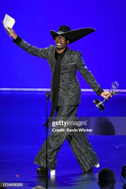Billy Porter accepts the Outstanding Lead Actor in a Drama Series award for 'Pose' onstage during the 71st Emmy Awards at Microsoft Theater on...