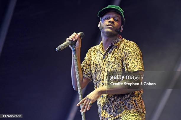 Leon Bridges performs during the 2019 Bourbon & Beyond Music Festival at Highland Ground on September 22, 2019 in Louisville, Kentucky.