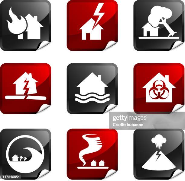 disaster royalty free icons - fallen tree stock illustrations