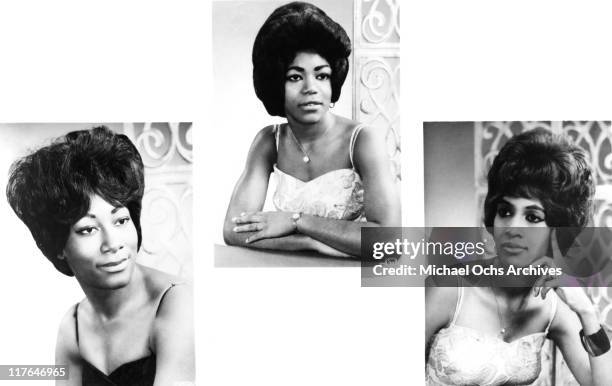 Ike and Tina Turner backup singers and recording artists The Ikettes (L-R Venetta Fields, Jessie Smith and Robbie Montgomery pose for a portrait...