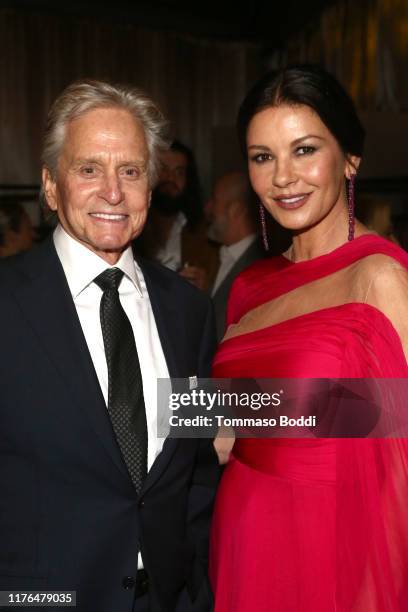 Michael Douglas and Catherine Zeta-Jones attend the Netflix's 71st Emmy Awards After Party on September 22, 2019 in Hollywood, California.