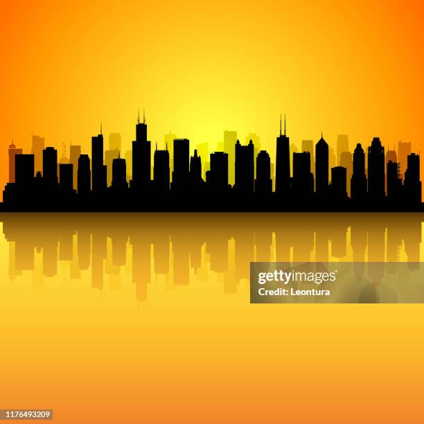 chicago (alle gebäude sind vollständig und beweglich) - chicago loop stock-grafiken, -clipart, -cartoons und -symbole