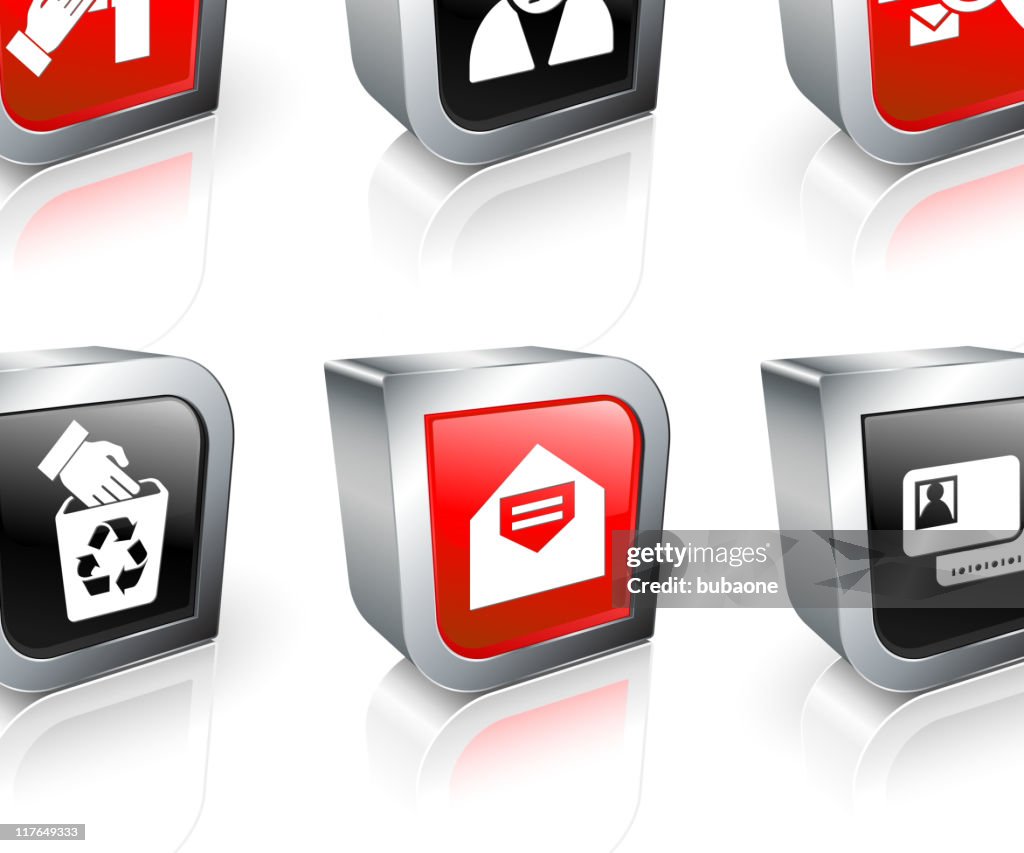 Mail fraud 3D royalty free vector icon set