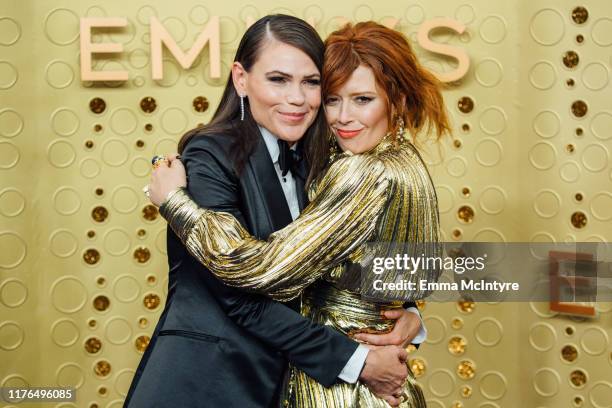 Clea DuVall and Natasha Lyonne arrive at the 71st Emmy Awards at Microsoft Theater on September 22, 2019 in Los Angeles, California.
