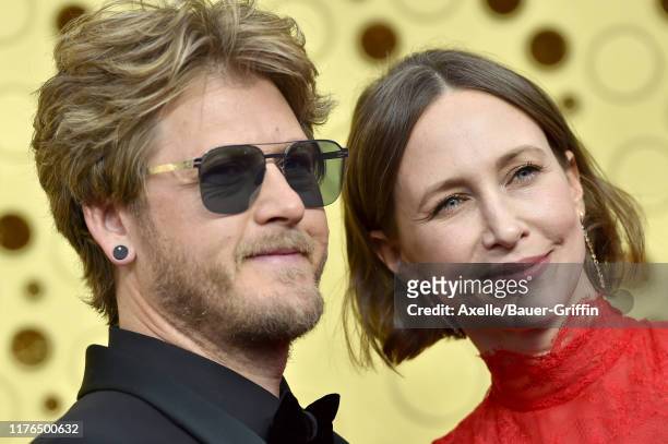Renn Hawkey and Vera Farmiga attend the 71st Emmy Awards at Microsoft Theater on September 22, 2019 in Los Angeles, California.