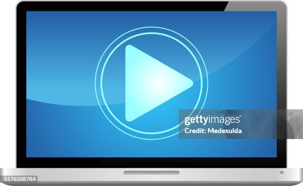 media player laptop - keyboard player stock-grafiken, -clipart, -cartoons und -symbole