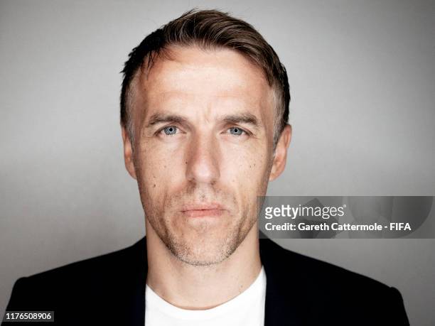 The Best FIFA Women’s Coach 2019 finalist Phil Neville, Head Coach of England Women poses for a portrait at Excelsior Hotel Gallia prior to The Best...