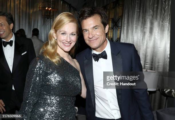 Laura Linney and Jason Bateman attend the 2019 Netflix Primetime Emmy Awards After Party at Milk Studios on September 22, 2019 in Los Angeles,...
