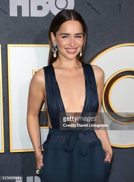 Emilia Clarke attends the HBO's Post Emmy Awards Reception at The Plaza at the Pacific Design Center on September 22, 2019 in Los Angeles, California.