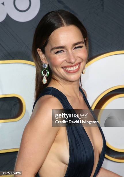 Emilia Clarke attends the HBO's Post Emmy Awards Reception at The Plaza at the Pacific Design Center on September 22, 2019 in Los Angeles, California.