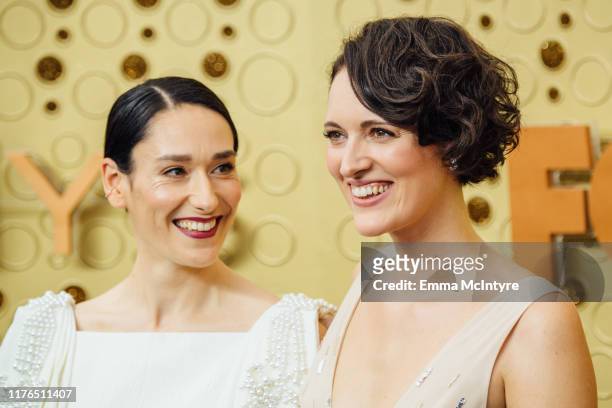 Sian Clifford and Phoebe Waller-Bridge arrive at the 71st Emmy Awards at Microsoft Theater on September 22, 2019 in Los Angeles, California.