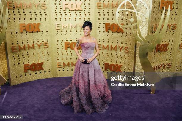 Halsey arrives at the 71st Emmy Awards at Microsoft Theater on September 22, 2019 in Los Angeles, California.