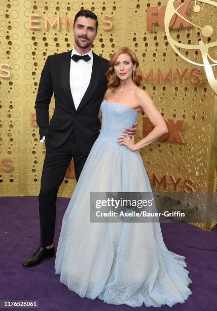 Tyler Stanaland and Brittany Snow attend the 71st Emmy Awards at Microsoft Theater on September 22, 2019 in Los Angeles, California.