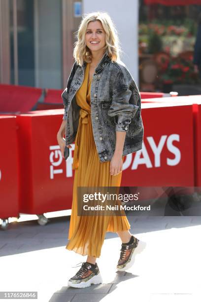 Ashley Roberts seen leaving Heart Breakfast Radio Studios on September 23, 2019 in London, England.