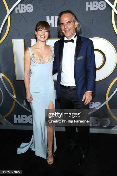 Emmanuelle Vaugier and Vince Calandra attend HBO's Post Emmy Awards Reception on September 22, 2019 in Los Angeles, California.
