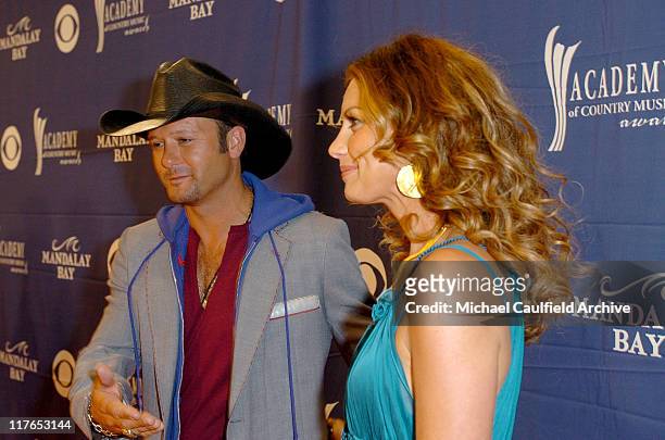 Tim McGraw and wife Faith Hill during 40th Annual Academy of Country Music Awards - Orange Carpet at Mandalay Bay Resort and Casino Events Center in...