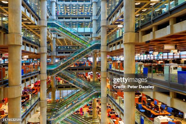 View of the interior of Lloyd's of London, an insurance and reinsurance market on September 23, 2019 in London,England.