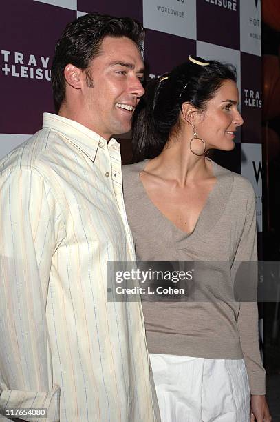 Jason Sehorn and Angie Harmon during Travel + Leisure Magazine Celebrates 35th Birthday - Red Carpet at W Hotel in Los Angeles, California, United...