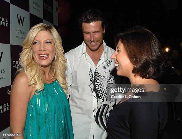 Tori Spelling, Dean McDermott and Ellen Asmodeo, Senior VP/Publisher Travel + Leisure