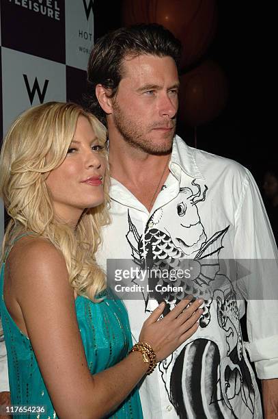 Tori Spelling and Dean McDermott during Travel + Leisure Magazine Celebrates 35th Birthday - Red Carpet at W Hotel in Los Angeles, California, United...