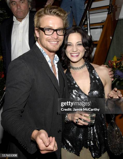 Simon Baker and Asia Argento during 2005 Cannes Fiilm Festival - Anheuser-Busch Hosts "Land of the Dead" Party at Anheuser-Busch Big Eagle Yacht in...