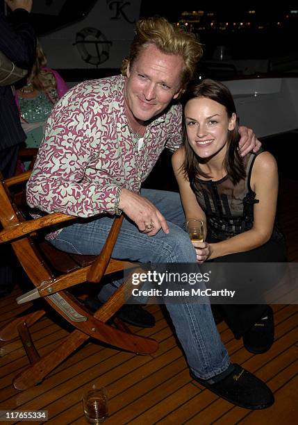 Michael Madsen and Cassandra Magrath during 2005 Cannes Film Festival - Anheuser-Busch Host "Wolf Creek" Party at Anheuser-Busch Big Eagle Yacht in...