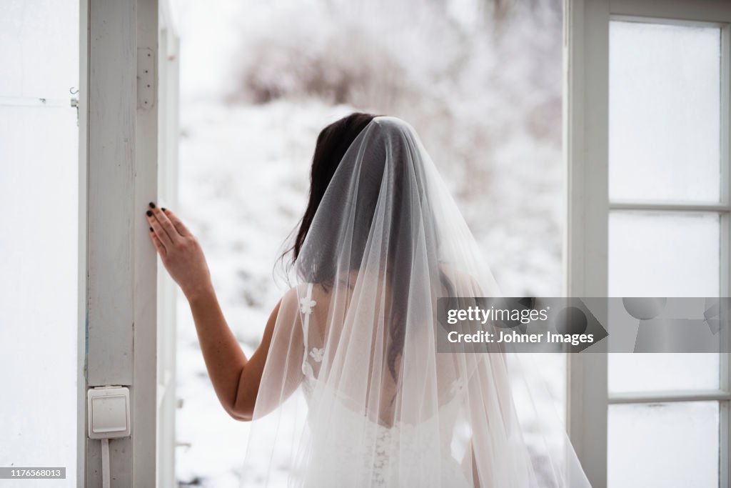 Bride looking away