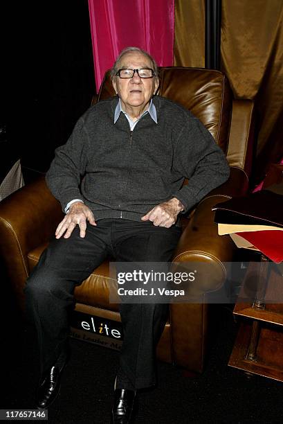 Karl Malden with Elite Leather recliner during 2004 Screen Actors Guild Awards - Backstage Creations Day One at The Shrine Auditorium in Los Angeles,...