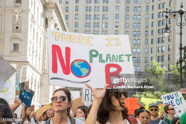 Students in New York demonstrating on the 20th September Climate Strike, part of a worldwide day of climate strikes on 20th September 2019. The event...